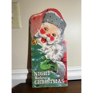 Vintage 1958 Whitman Night Before Christmas Shaped Book Florence Sarah Winship